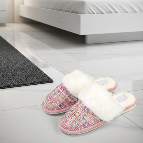 Faux Fur Mule Slipper - Black